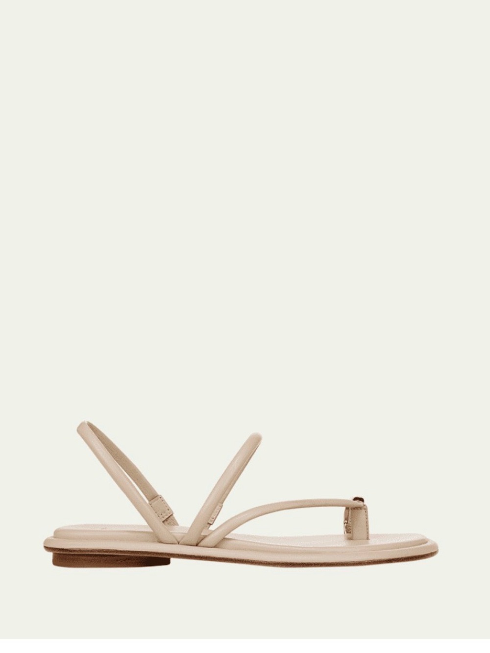 Vince Lucila Nude Leather Toe-Ring Sandal with Gold Accent - Picture 2 of 12